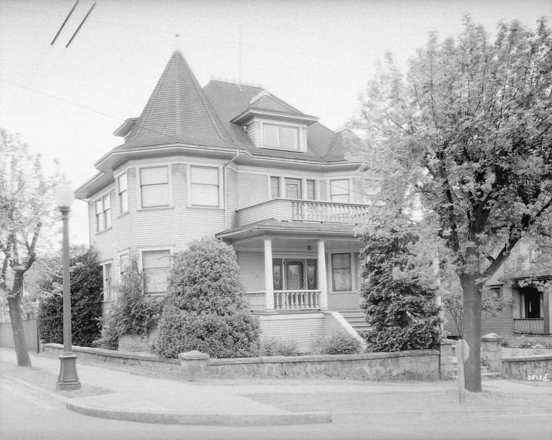 Mr. Brookhouse's house at 1872 Parker Street, with its corner turret