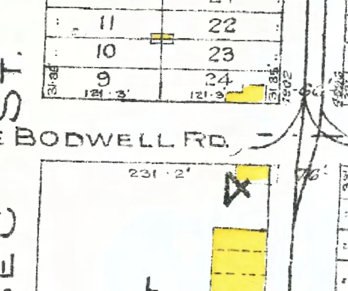 The 100 block of East 33rd Avenue on Goad's 1912 fire insurance map
