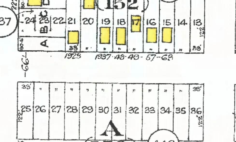 The 1900 block of East 7th Avenue on Goad's 1912 fire insurance map