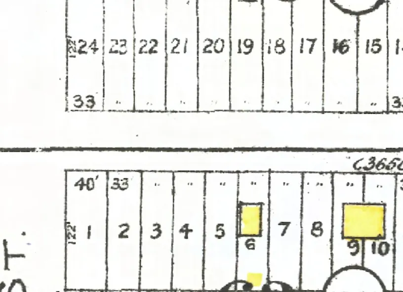 The 3600 block of East Hastings Street on Goad's 1912 fire insurance map