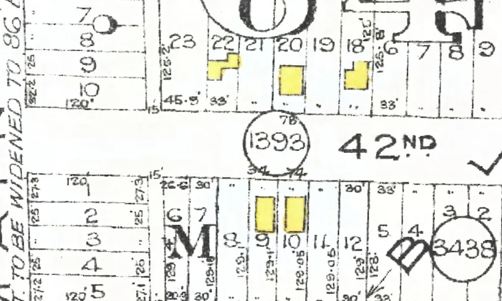 The 200 block of East Woodstock Avenue on Goad's 1912 fire insurance map