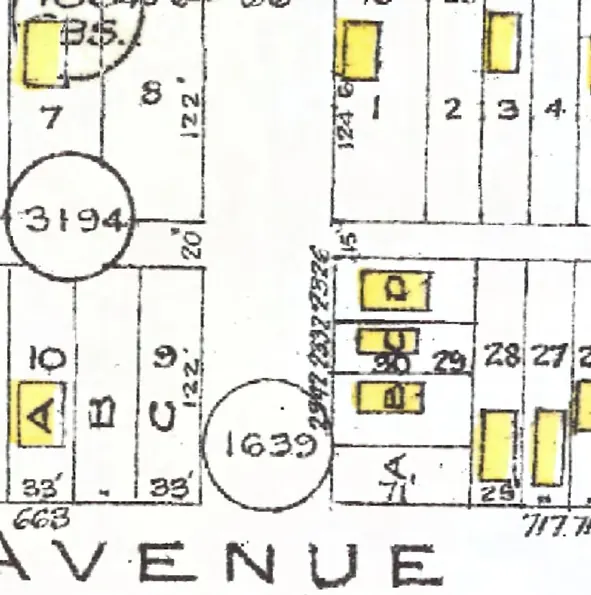 The 2300 block of Fraser Street on Goad's 1912 fire insurance map