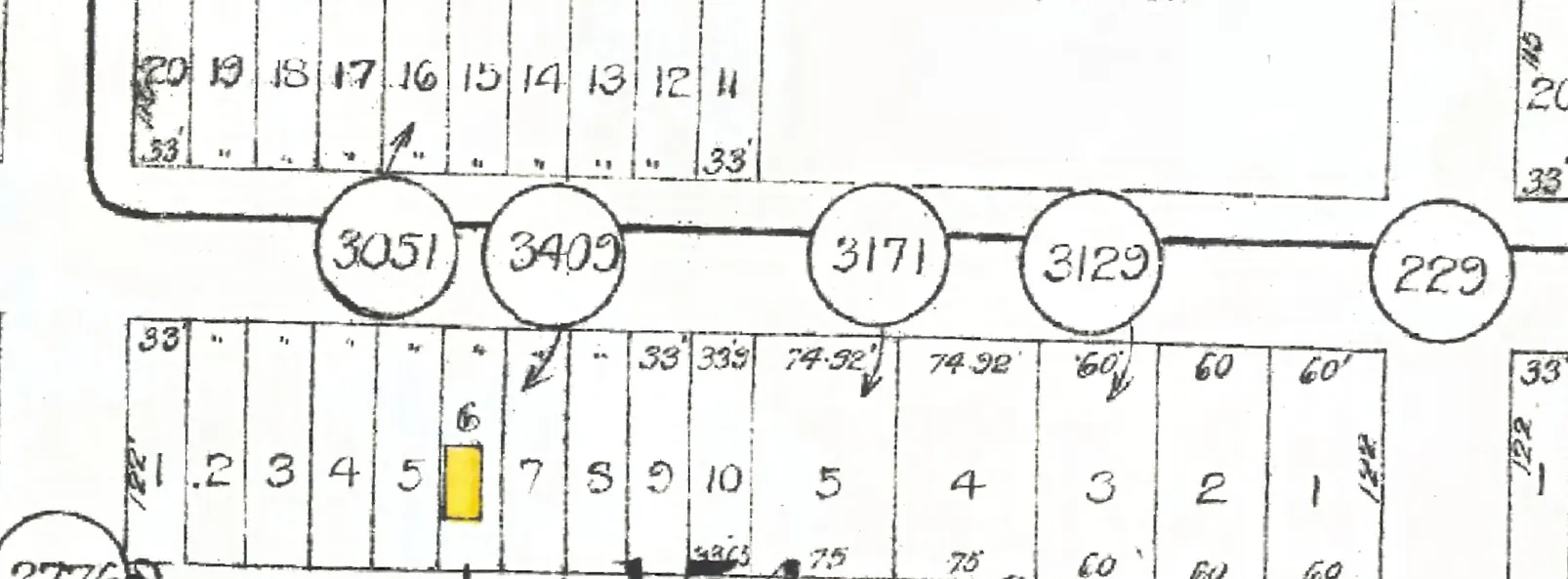 The 4400 block of West 10th Avenue on Goad's 1912 fire insurance map