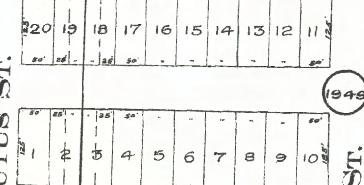 The 2000 block of West 12th Avenue on Goad's 1912 fire insurance map
