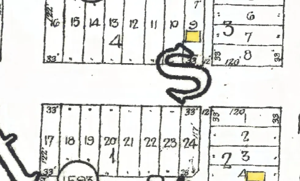 The 3400 block of West 12th Avenue on Goad's 1912 fire insurance map