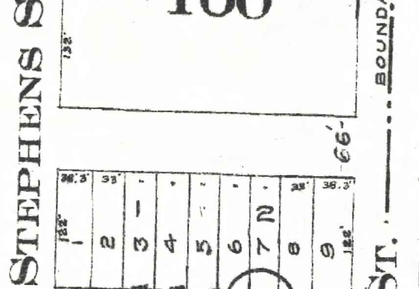 The 2600 block of West 14th Avenue on Goad's 1912 fire insurance map
