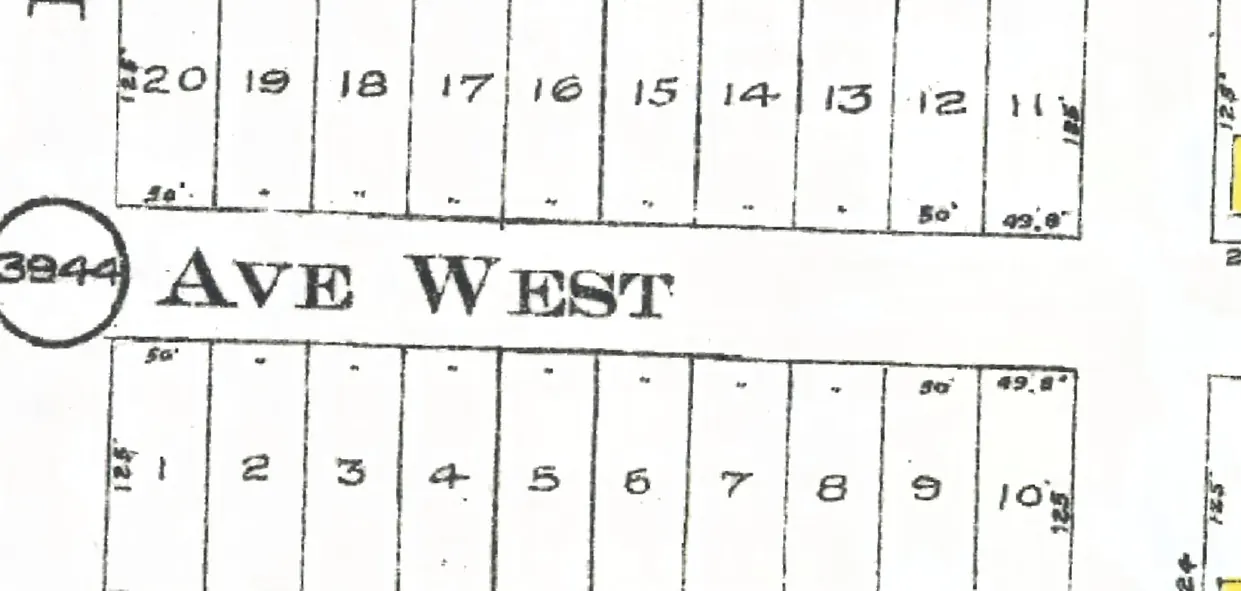 The 2300 block of West 15th Avenue on Goad's 1912 fire insurance map