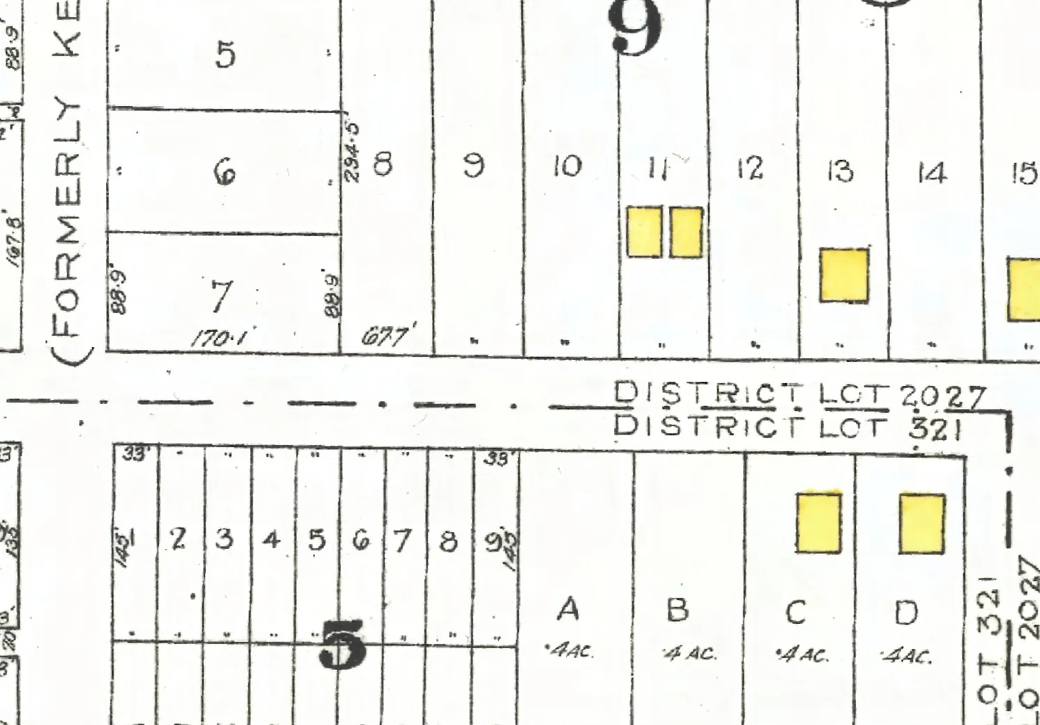 The 2800 block of West 41st Avenue on Goad's 1912 fire insurance map