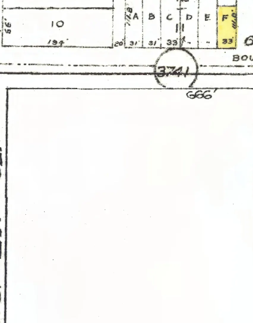 The 3200 block of West 41st Avenue on Goad's 1912 fire insurance map