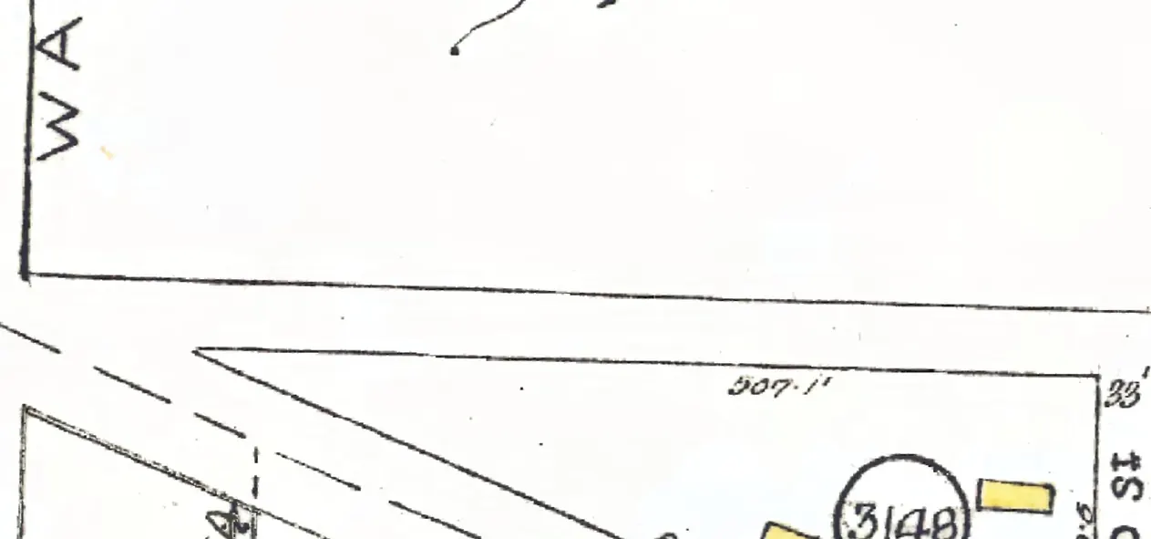 The 1400 block of West 59th Avenue on Goad's 1912 fire insurance map