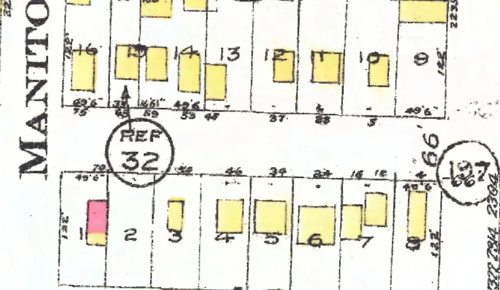 The first block of West 7th Avenue on Goad's 1912 fire insurance map