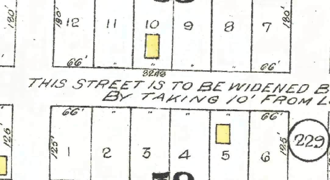 The 3200 block of West Broadway on Goad's 1912 fire insurance map